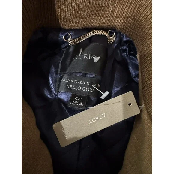 J Crew NWT Coat Jacket Tan Brown Italian Wool Stadium Cloth NELLO GORI - Picture 5 of 5